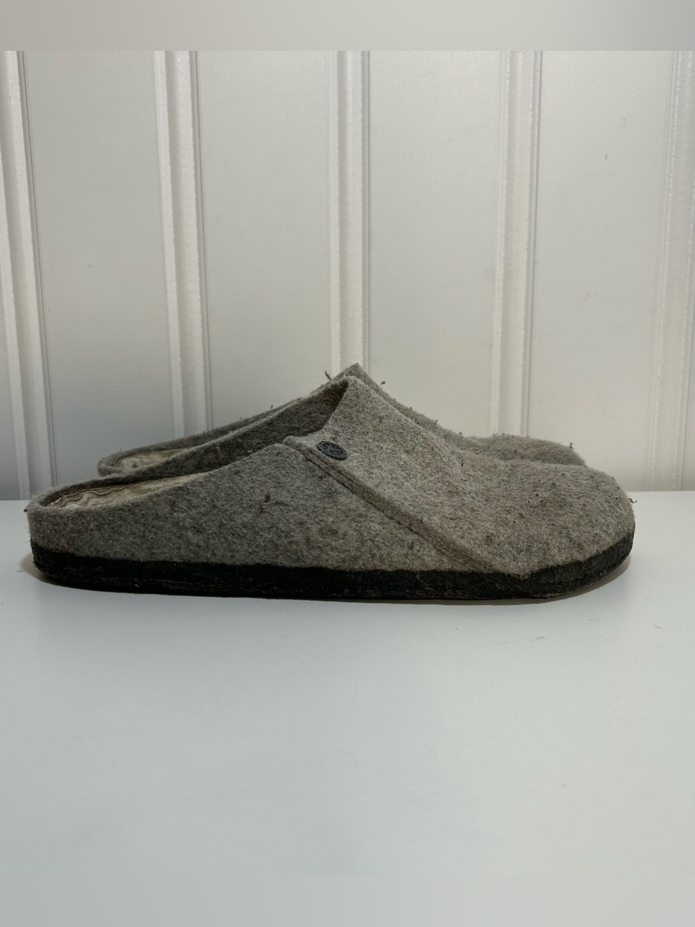 Birkenstock zermatt Grey wool Felt mule Clog sandals women’s 9